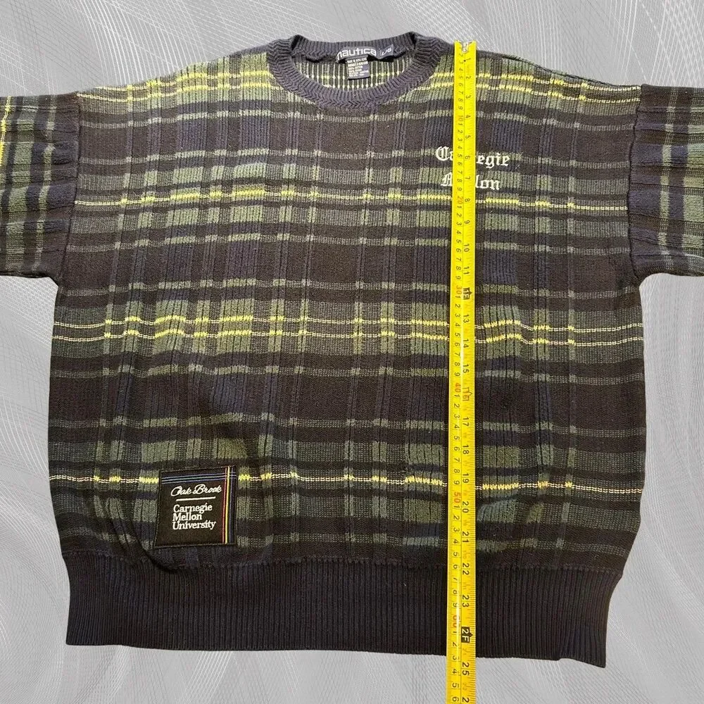 Oak Brook x Carnegie Mellon University Upcycled Tartan Plaid Sweater Size Medium